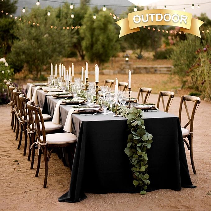 sancua 8 Pack Black Tablecloth 90 x 132 Inch - Image 4