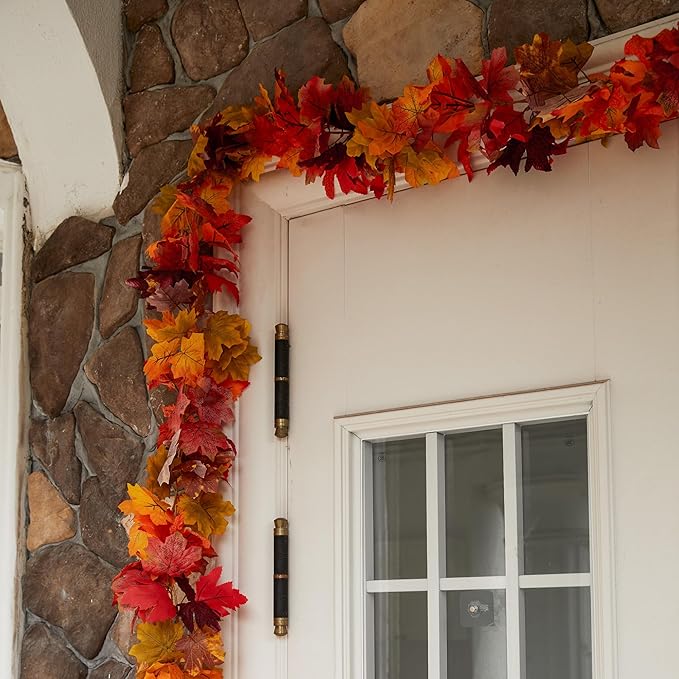 6PCS Fall Maple Leaves Garland, Party Joy 5.6Ft Artificial Maple Leaf Autumn - Image 7