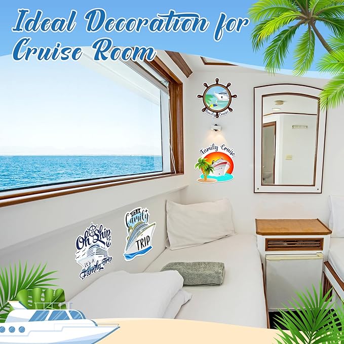 Hoteam 4 Pcs Family Cruise Door Decorations Magnetic Large Cruise Ship Door - Image 3
