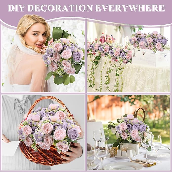 8 Bundles Artificial Peonies Flowers Boho Faux Flowers Arrangements Artificial - Image 6