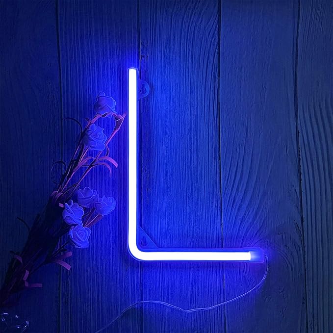 ENUOLI LED Blue Neon Letter Signs Night Light Battery or USB Operated LED by ProfessionalinNeonLights