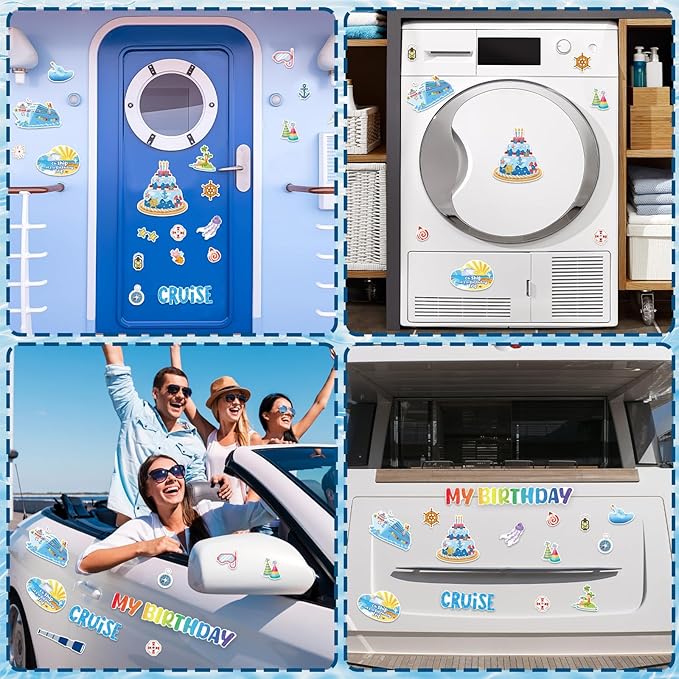 26 Pcs Birthday Cruise Door Decorations Magnetic, Funny Cruise Ship Sea - Image 7