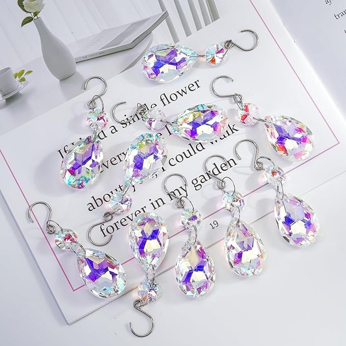 H&D HYALINE & DORA 3Inch Crystal Suncatcher Bauhinia Prisms Pendants 10Pcs - Image 7
