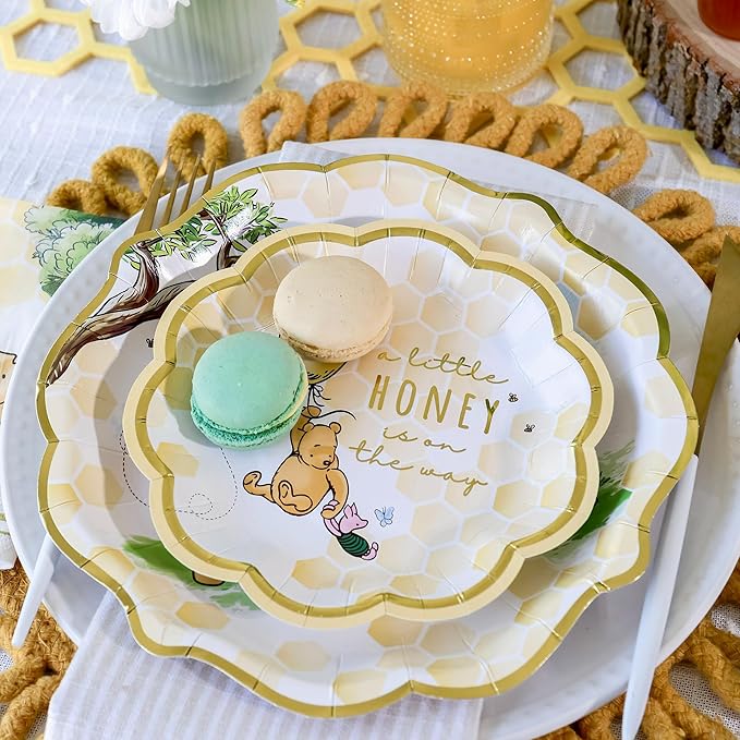 Kate Aspen Honey Bear 78-Piece Winnie Baby Shower Plates and Cups and Napkins - Image 2