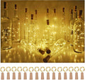 Wine Bottle Cork Lights 15Pack 10 LED/ 40 Inches Battery Operated Cork Shape by SmilingTown
