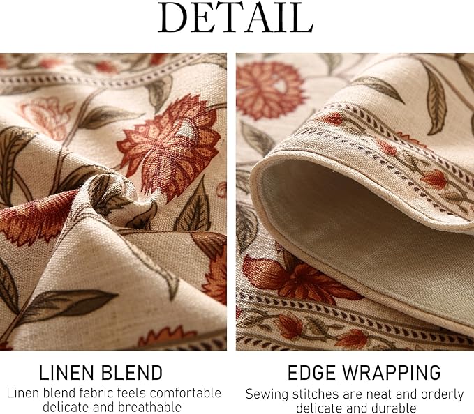 ISAENNE Designer Elegant Linen Table Runner 87 Inches Long, Vintage Orange - Image 5