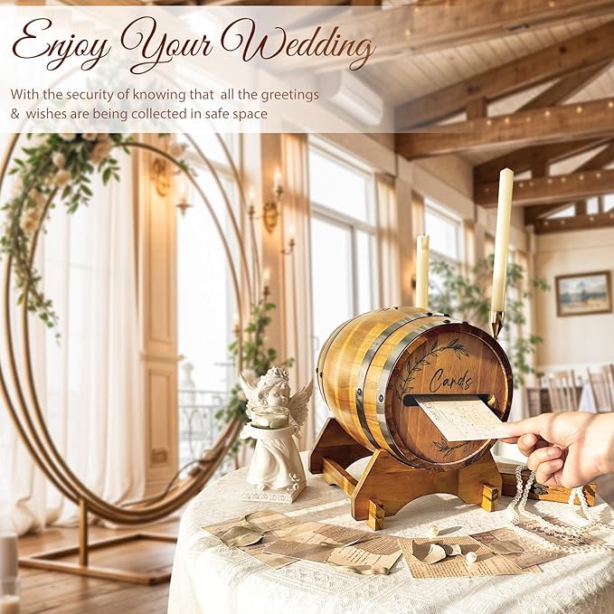 OurWarm Wooden Wedding Card Box - Image 5