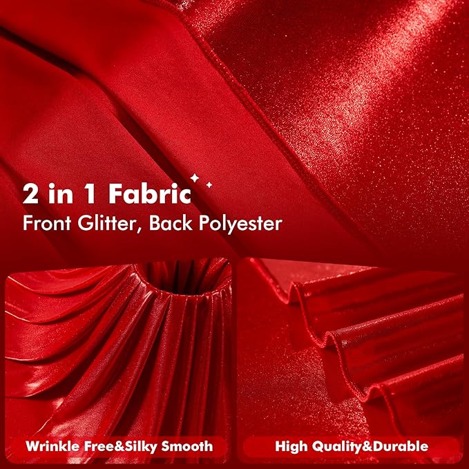 20x10ft Shimmer Red Sequin Backdrop Curtain - Image 5