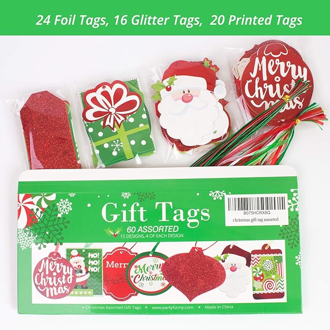 Christmas Gift Tags 60 Count - Image 3