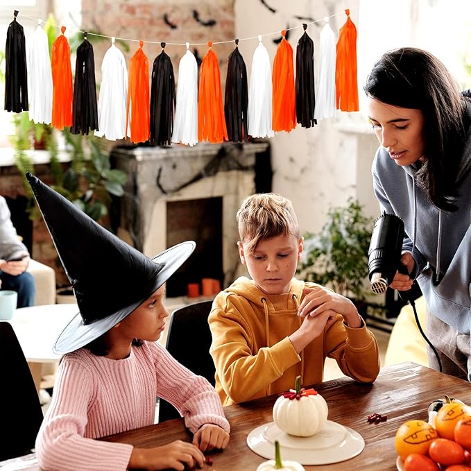 Black-White Orange Halloween Party-Decorations Tassel-Garland - Image 5