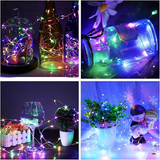 Aluan Wine Bottle Lights with Cork 10 Pack 20 LED Christmas Mini Fairy Lights - Image 6
