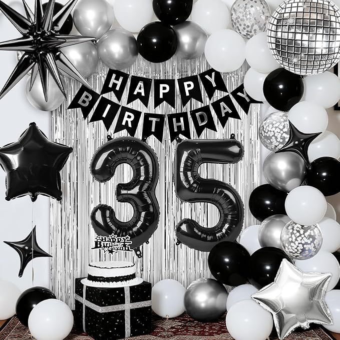 35th Birthday Decorations for Men Women, Fringe Curtains Kit - Image 7