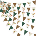 32Ft Camping Party Decorations Green Brown Camper Triangle Flag Fabric Banner by pinkblume