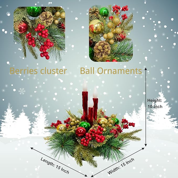 Christmas Floral Arrangement Centerpiece - Image 3