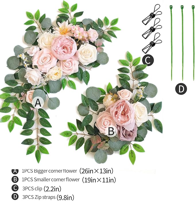 Faux Flower Swag Set of 2 for Wedding Welcome Signs Floral Swag Wedding - Image 2