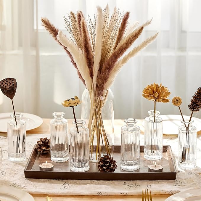 ComSaf Small Vases for Flowers Mini Clear Glass Bud Vases in Bulk, 5.2 inch - Image 4