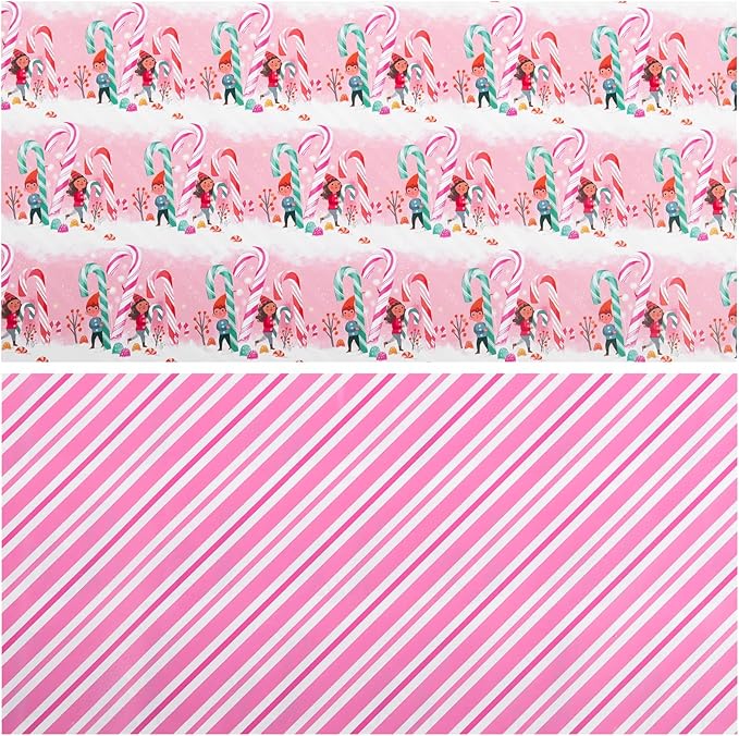 LeZakaa Christmas Pink Wrapping Paper Mini Roll - Image 7
