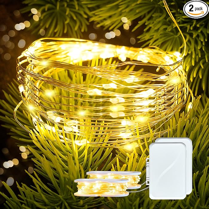 2 Pack 16Ft 50 LED Fairy Lights Mini String Lights Waterproof by chzk