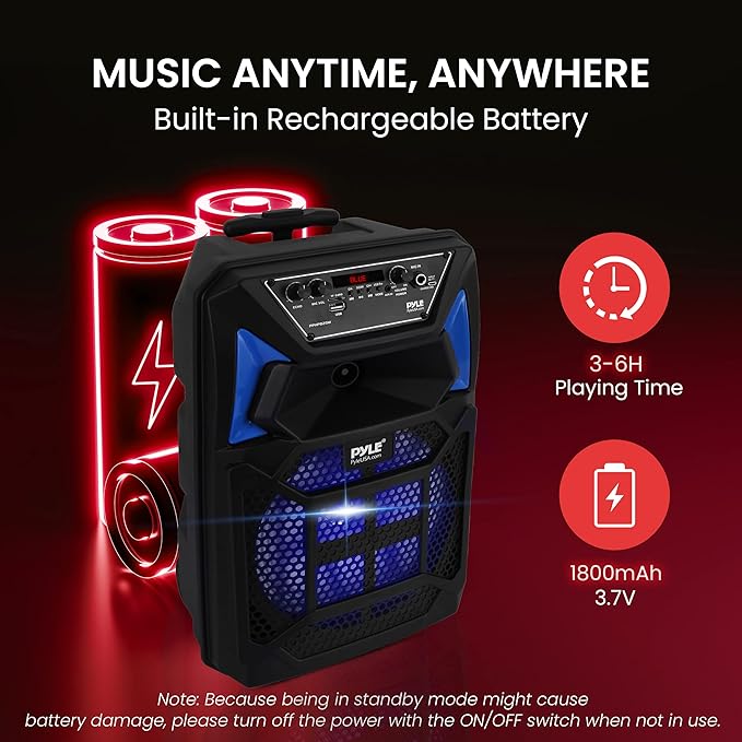 Pyle Bluetooth PA Speaker & Microphone System - Image 5