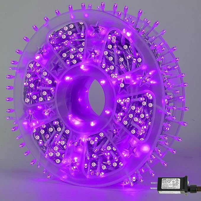YEGUO 165ft 500 LED Halloween Lights Outdoor Waterproof, 8 Modes Clear Wire by YEGUO