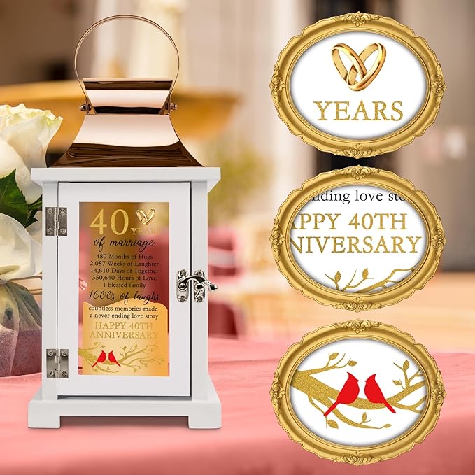 40th Wedding Anniversary Lantern 40th Anniversary Wedding Gifts - Image 4