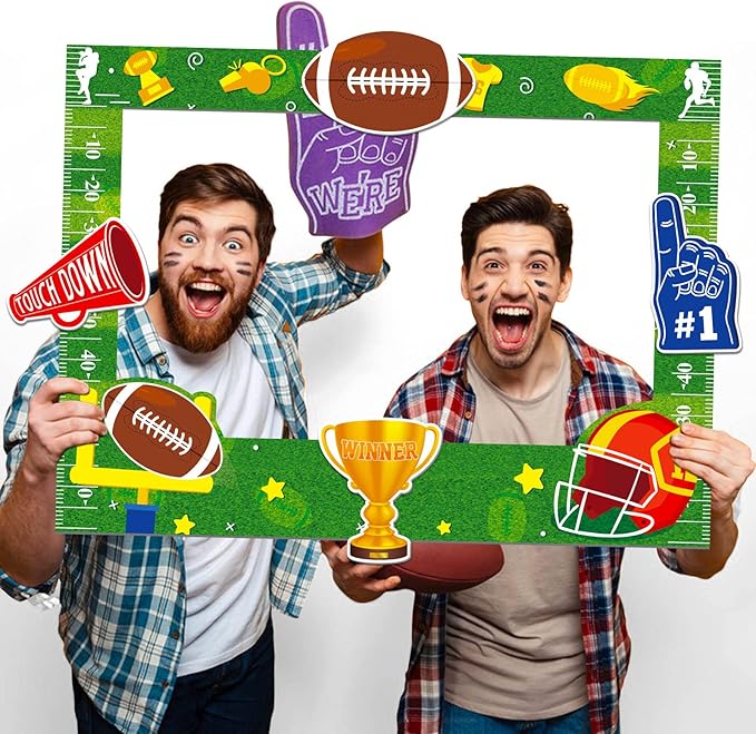 Super Bowl Game Photo Frame Party Supplies Decoration Large Size, Football by Omgouue