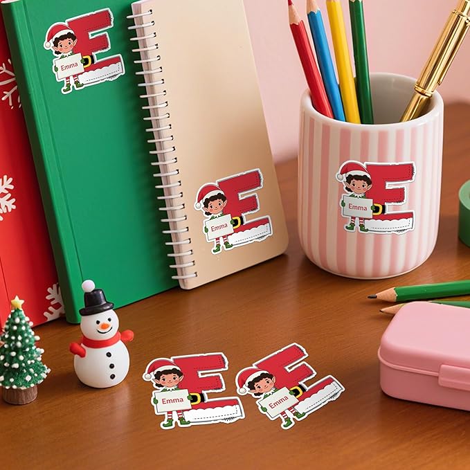 Personalized Christmas Stickers, Custom Name & Elf Waterproof Christmas Gift - Image 4