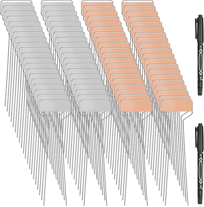 80 Pcs 10" High Plant Labels, Include 40 Copper Metal Plant Tags and 40 by Hicarer