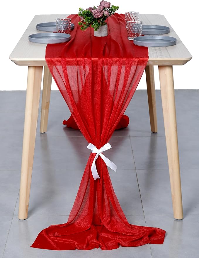 MDS 2 Pack 14ft Chiffon Table Runner 29 x 170 Inches Sheer Wedding Runner - Image 7