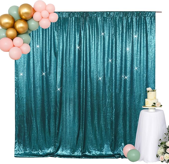 SquarePie Sequin Backdrop Less Transparent Background Sparkly Curtain by SquarePie