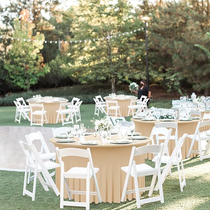 4 Pack Champagne Spandex Round Tablecloths - Image 6