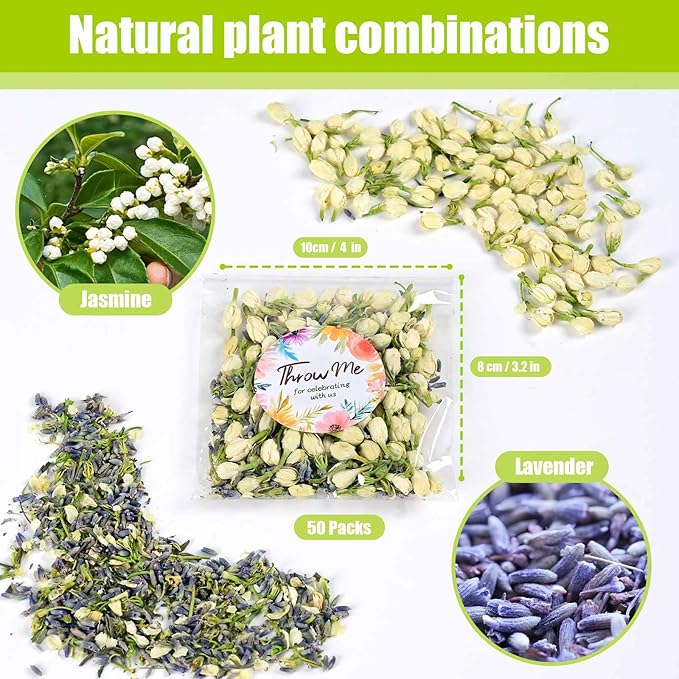 Oning 50 Pack Biodegradable Real Flower Petals Confetti, Wedding Flower Confetti - Image 3