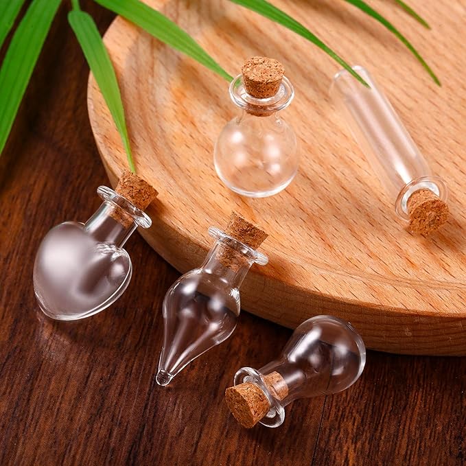 Patelai 50 Pcs Mini Glass Bottles Jars - Image 3