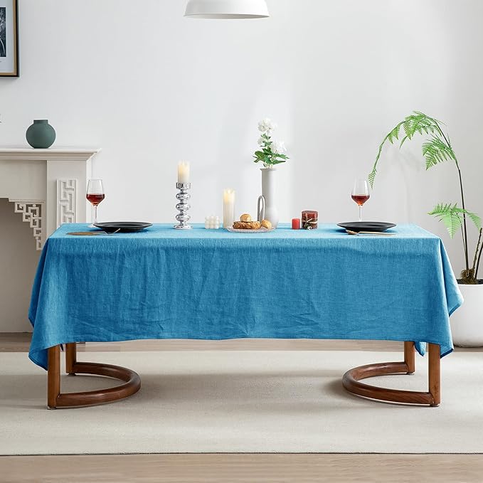 EVERLY 100% Pure Linen Rectangle Tablecloths 60x120Inches - Image 2