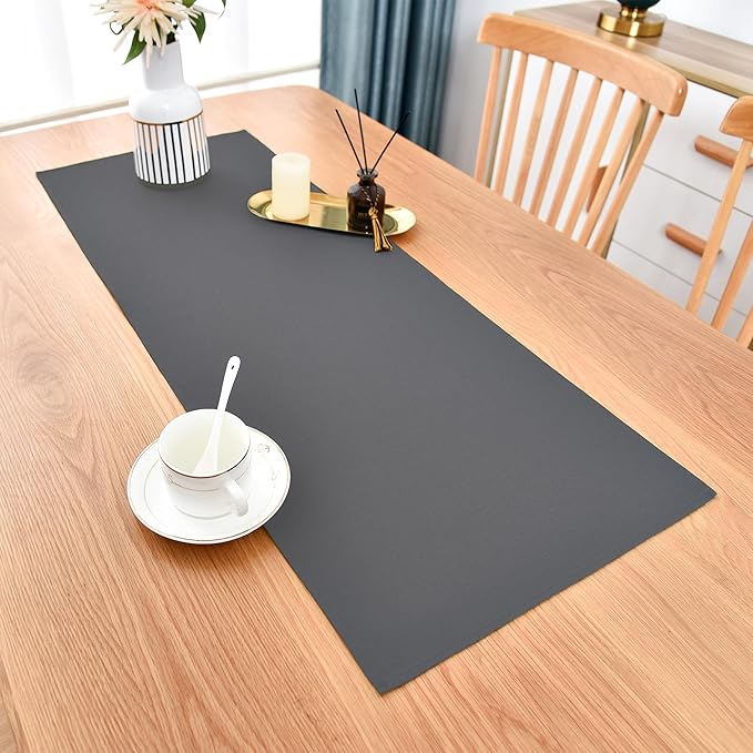 Farmhouse Grey Table Runner Small Short Table Runners 36 Inches Coffee Table - Image 2