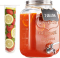 2 Gallon Glass Drink Dispenser for Parties, Beverage Dispenser, Lemonade by JILLSKY