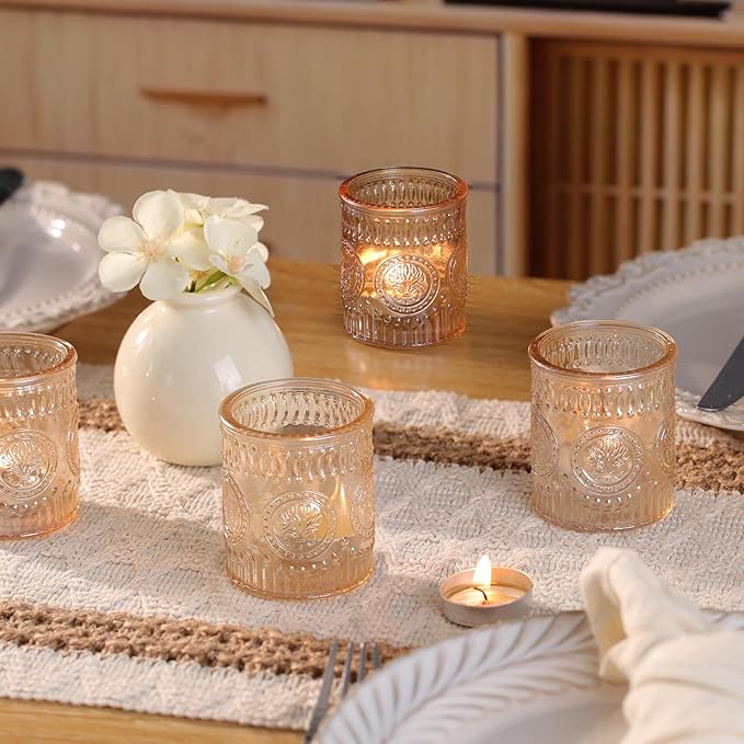 24 Pcs Gold Votive Candle Holders, Glass Tealight Candle Holders - Image 3