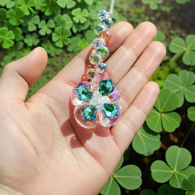 HDCRYSTALGIFTS 4pcs Four Leaf Clover Sun Catchers - Image 4