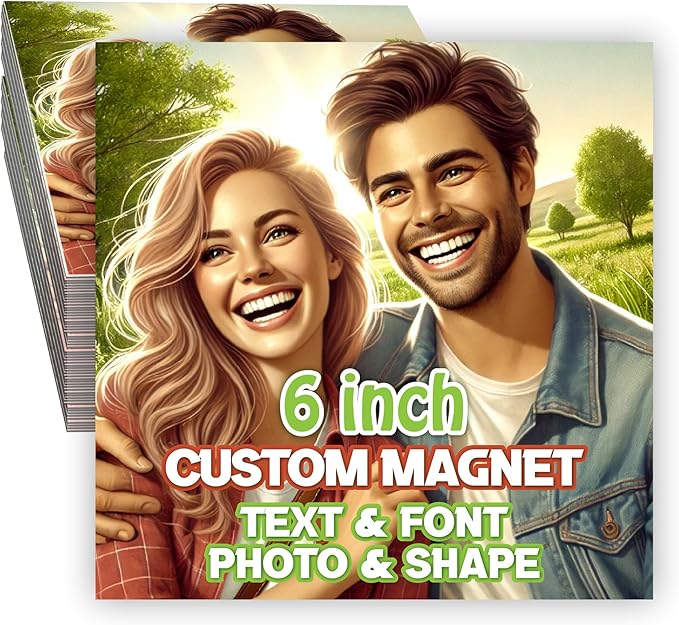 KETABAO – 6" Add Your Image Custom Square Photo Magnets by KETABAOMotorcycleParts