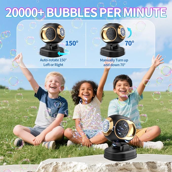BOMOCO Bubble Machine Battery Operated Durable Bubble Blower Machine Automatic - Image 3