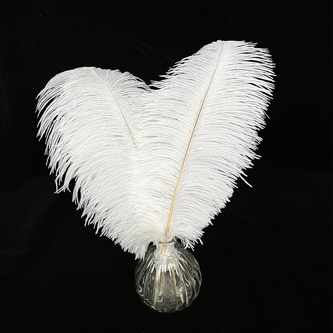 Happy Feather 16-18 inch White Ostrich Feathers Craft - Image 2