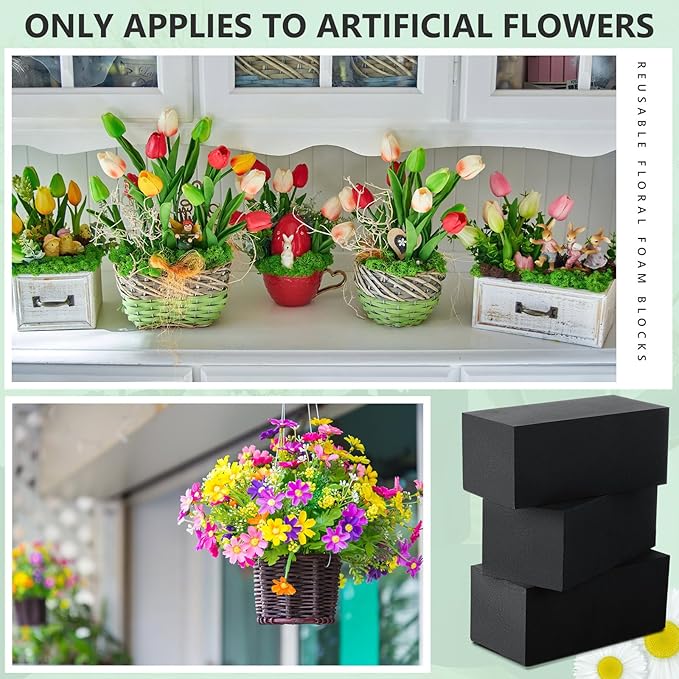 Lallisa 8 Pcs Reusable Floral Foam Blocks Water Weather Resistant Dry Floral - Image 4