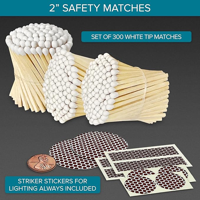2" Classic White Tip Safety Matches | 300+ Bulk Artisan Matchsticks - Image 2