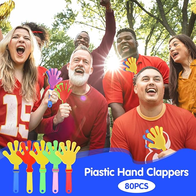 80 Pcs Hand Clappers, 7.48 Inch Noise Makers Bulk, Party Clappers Noisemakers - Image 5