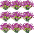 30 Bundles Artificial Flowers Outdoor UV Resistant Fake Flowers No Fade Faux by JEMONG