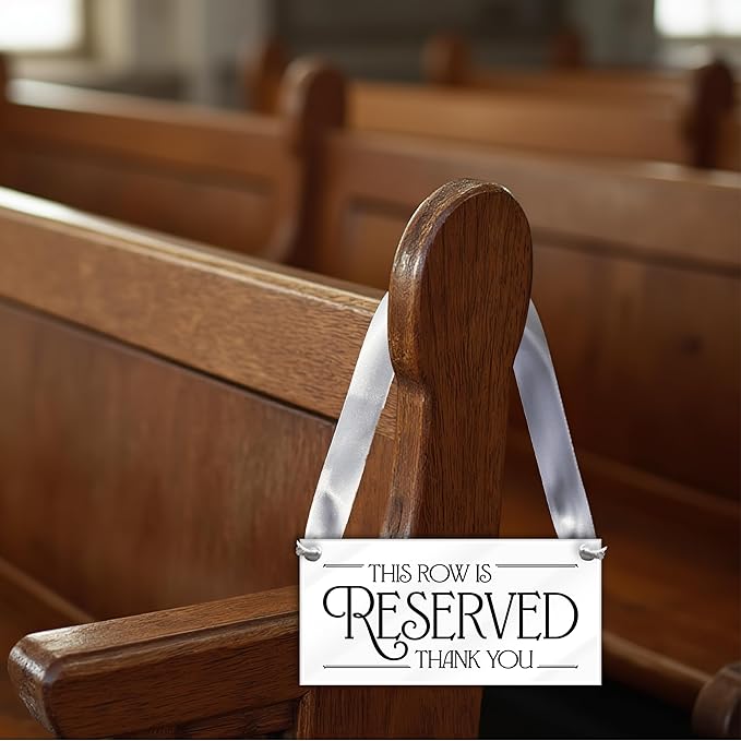 4 pcs Reserved Row Signs for Wedding, Acrylic Reserved Signs for Wedding Decor - Image 4