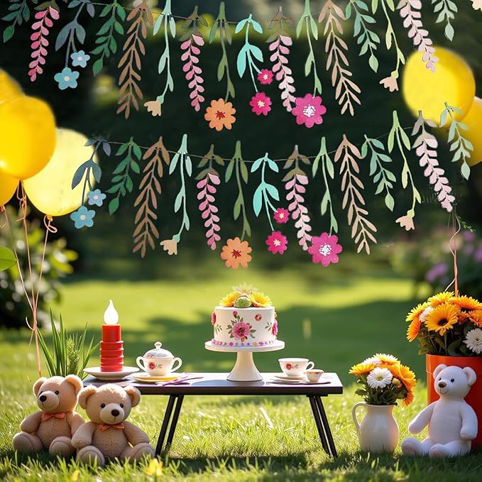 2PCS Flower Party Banner Wildflower Party Decorations Double-Sided Waterproof - Image 7