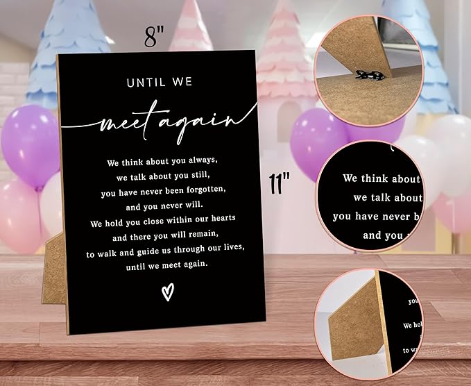 Until We Meet Again, Wedding Memorial Sign, 8x11 Black Minimalist Style - Image 2