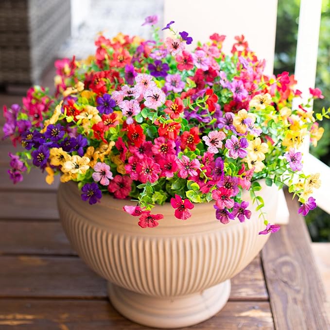 HyeFlora Artificial Flowers for Outdoor Indoor Garden Home Decoration, Faux - Image 7