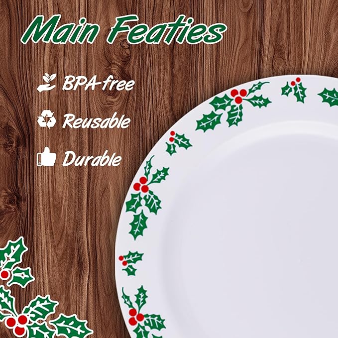 WDF 350pcs Christmas Plates and Napkins Set - Image 5